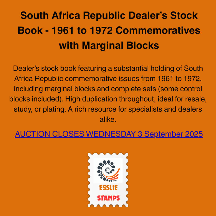 South Africa Republic Dealers Stock Book with Blocks and Sets Commemoratives from 1961 to 1972