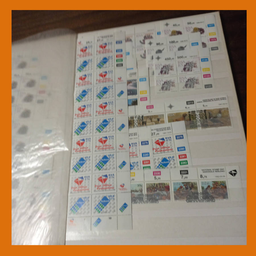 South Africa Republic Control Blocks  3 Stock Book Albums (1980s to 1995)