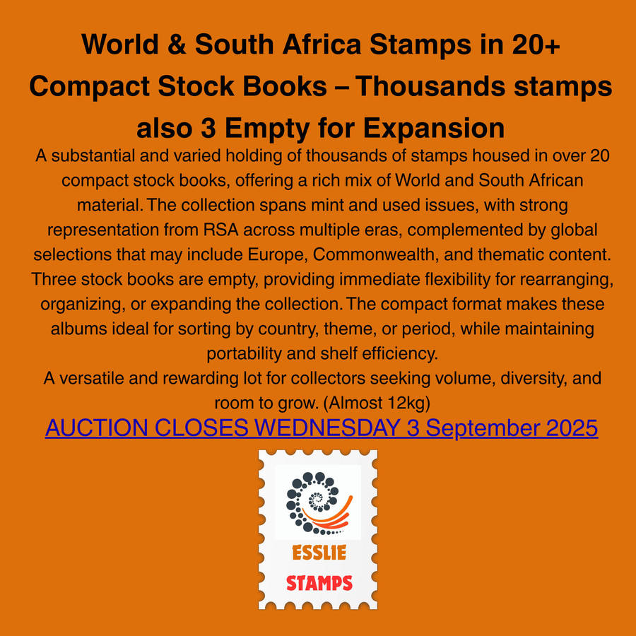 World & South Africa Stamps in 20+ Compact Stock Books  Thousands stamps also 3 Empty for Expansion