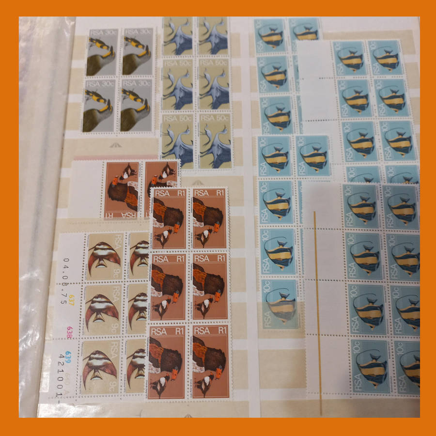 RSA 2nd Definitive (Flowers, Fish, Birds) 25 double-sided page album featuring control, arrow blocks
