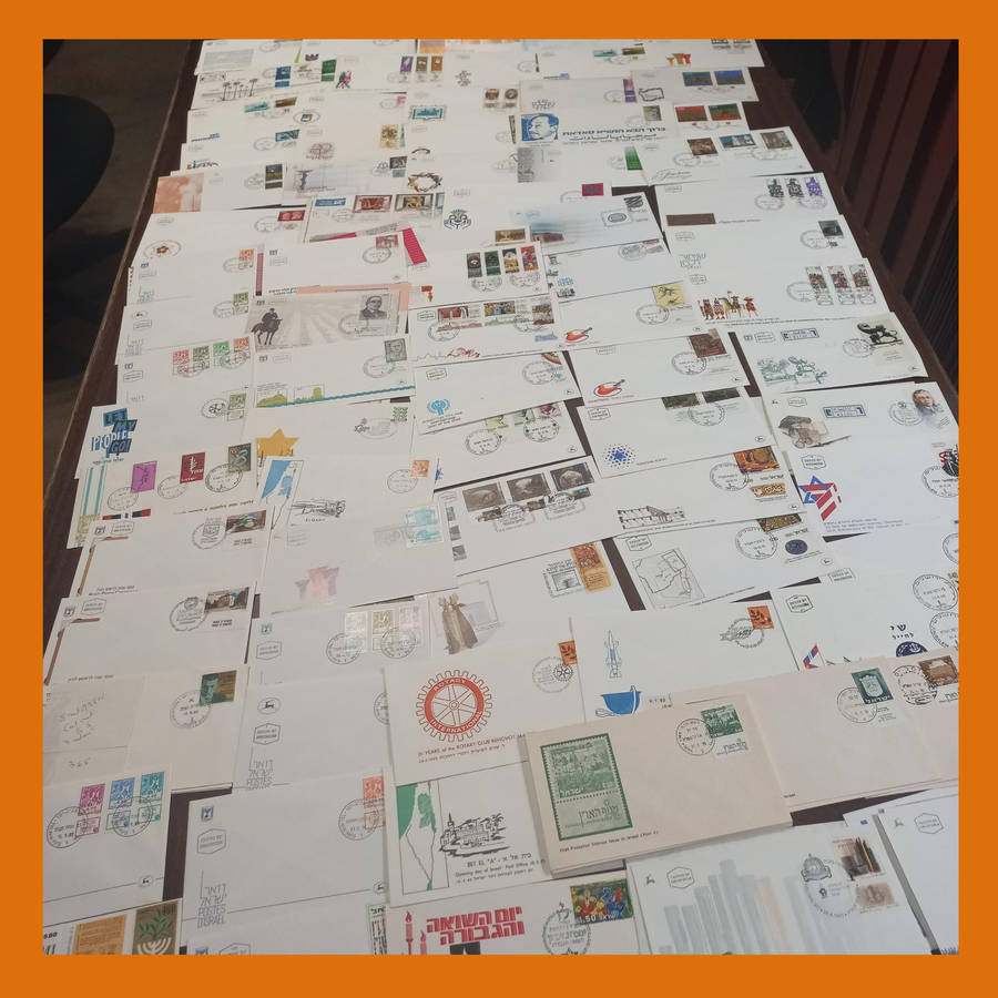 Israel First Day Covers  Approx. 80 Items from 1980s with Bulletins (620g)