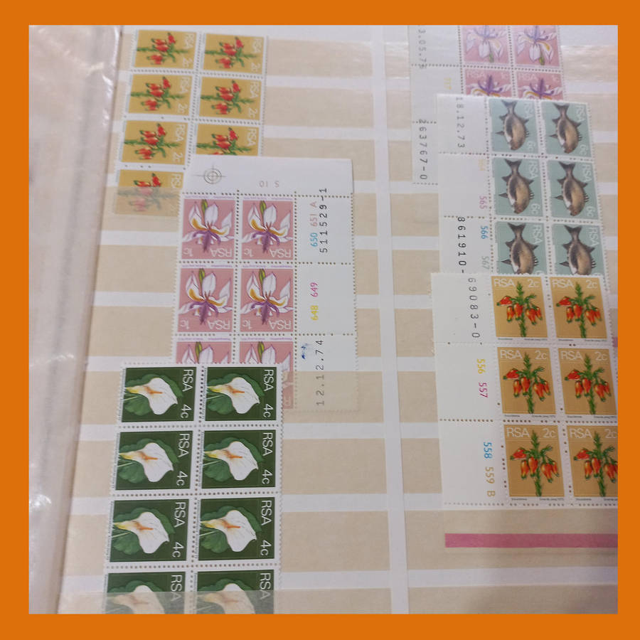 RSA 2nd Definitive (Flowers, Fish, Birds) 25 double-sided page album featuring control, arrow blocks