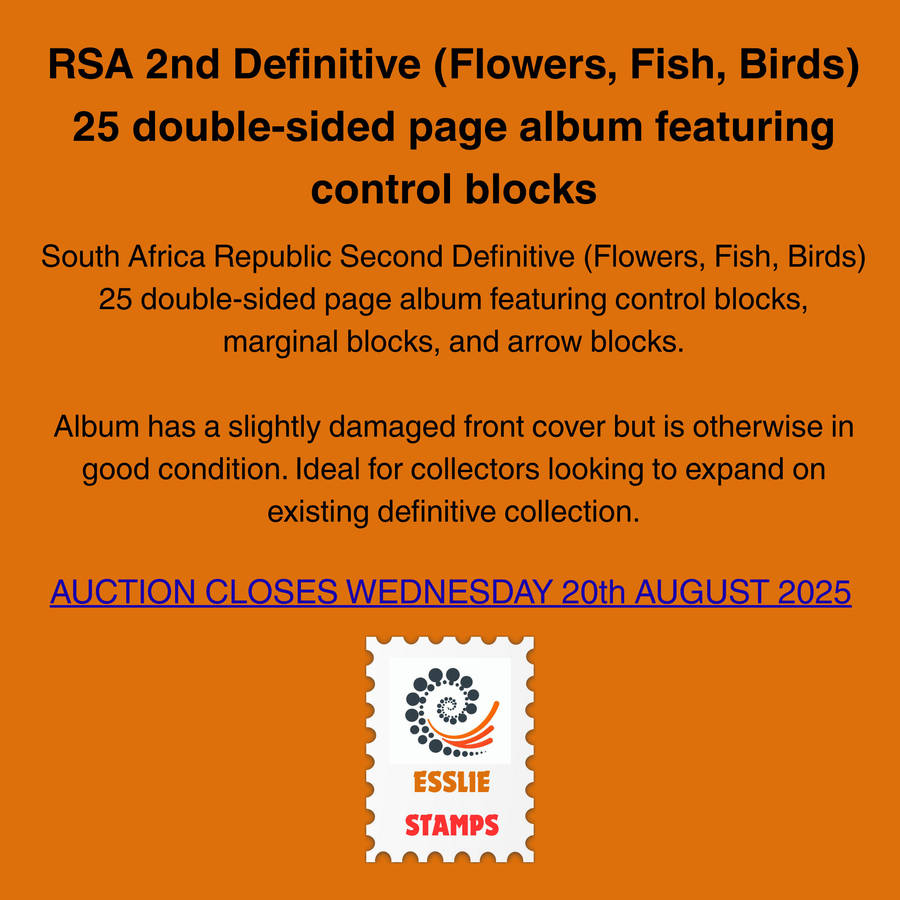 RSA 2nd Definitive (Flowers, Fish, Birds) 25 double-sided page album featuring control, arrow blocks