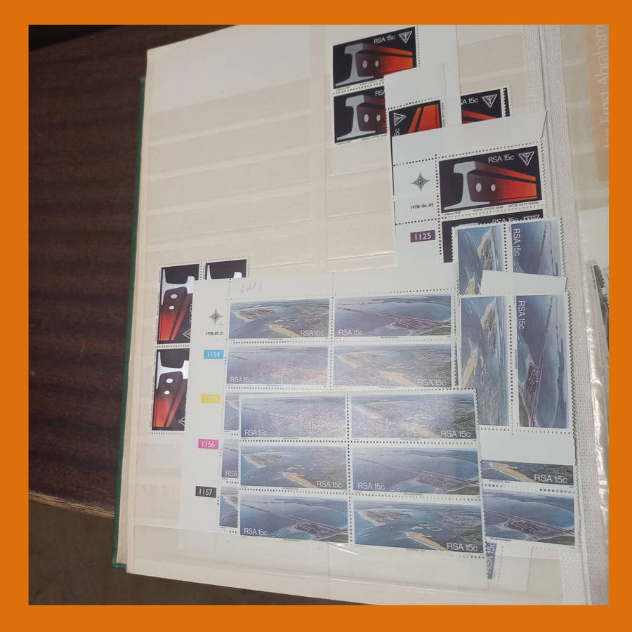 South Africa Republic 1970s Control Blocks and Singles in 16-Page Stock Book