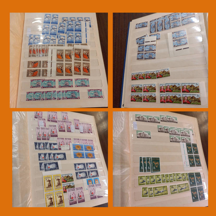 South Africa Republic Dealers Stock Book with Blocks and Sets Commemoratives from 1961 to 1972