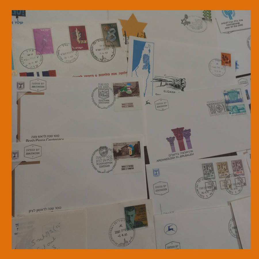 Israel First Day Covers  Approx. 80 Items from 1980s with Bulletins (620g)