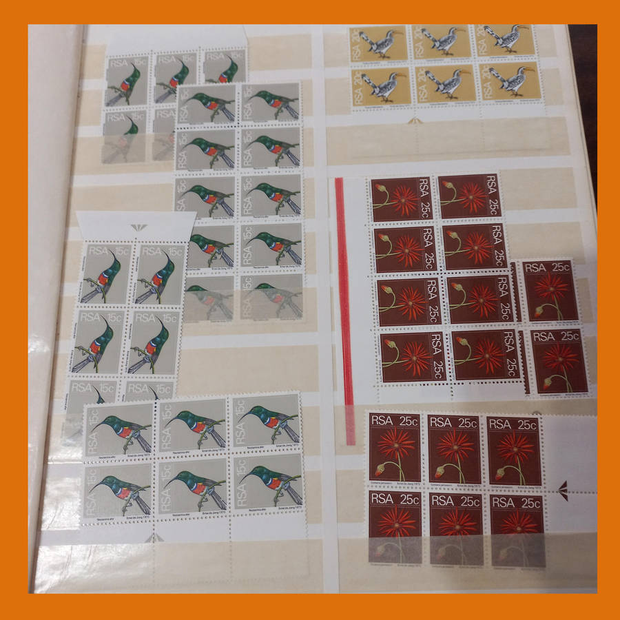 RSA 2nd Definitive (Flowers, Fish, Birds) 25 double-sided page album featuring control, arrow blocks