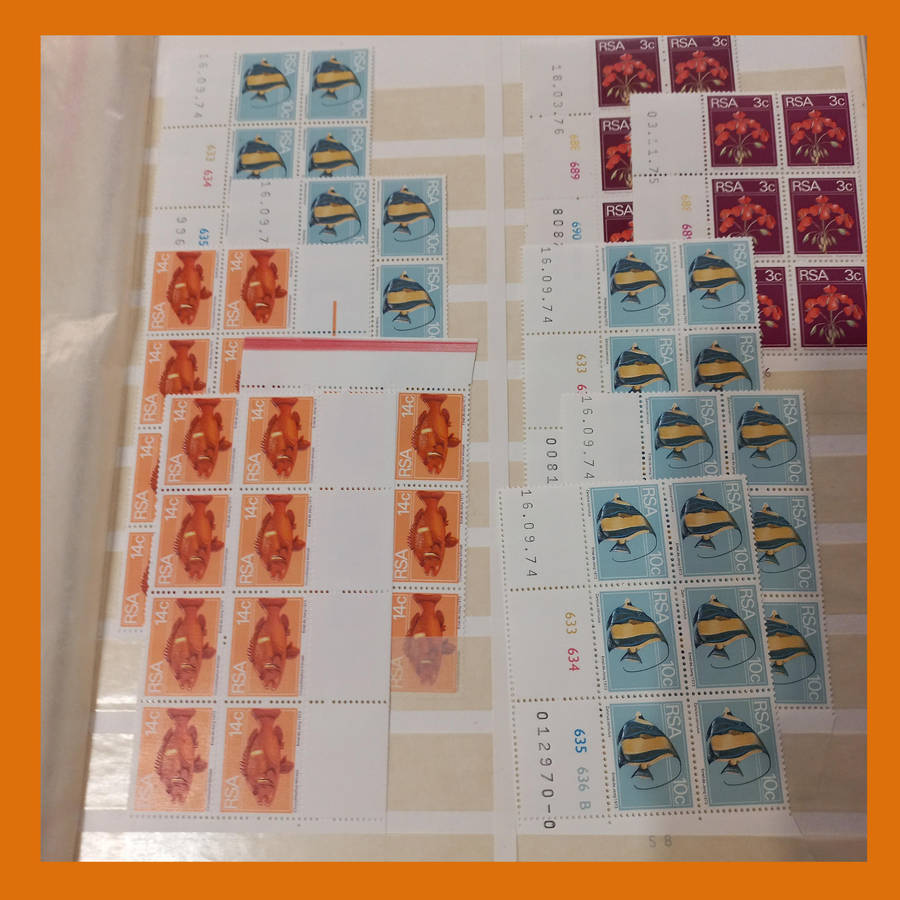 RSA 2nd Definitive (Flowers, Fish, Birds) 25 double-sided page album featuring control, arrow blocks