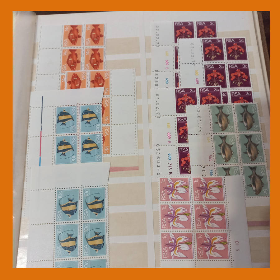 RSA 2nd Definitive (Flowers, Fish, Birds) 25 double-sided page album featuring control, arrow blocks