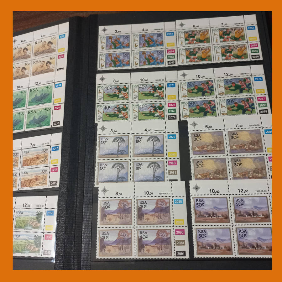 South Africa Republic Control Blocks  3 Stock Book Albums (1980s to 1995)
