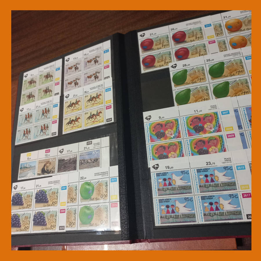 South Africa Republic Control Blocks  3 Stock Book Albums (1980s to 1995)