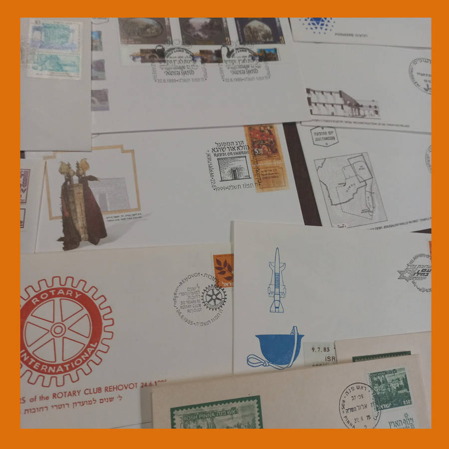 Israel First Day Covers  Approx. 80 Items from 1980s with Bulletins (620g)