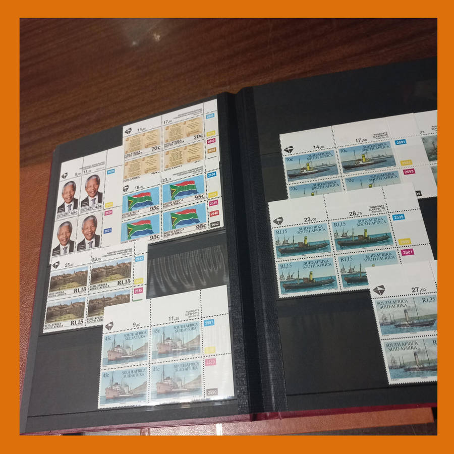 South Africa Republic Control Blocks  3 Stock Book Albums (1980s to 1995)