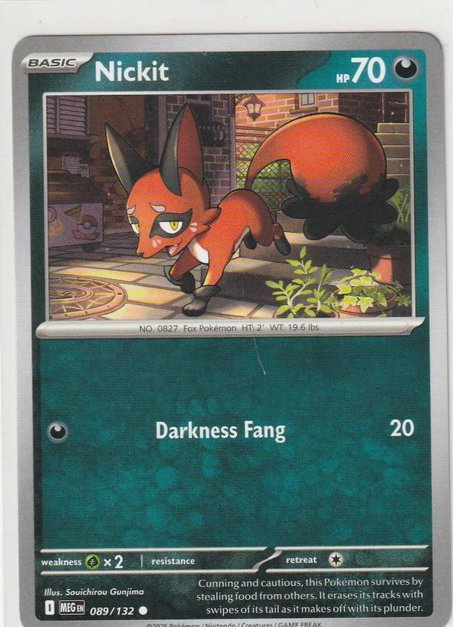 Nickit 089/132 Common Pokemon Mega Evolution English Dark