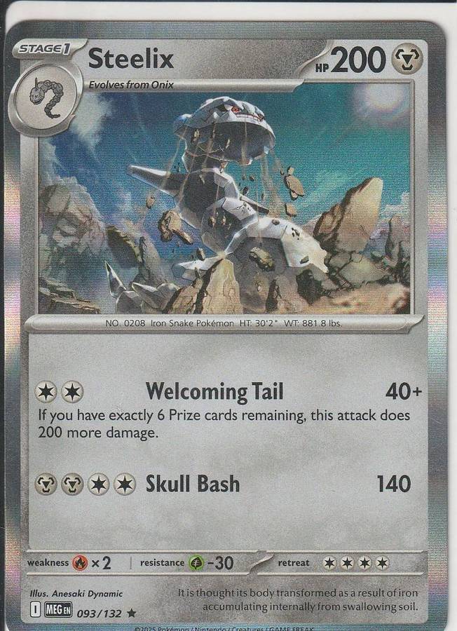 Steelix 093/132 Standard Set Foil Rare Pokemon Mega Evolution English Metal