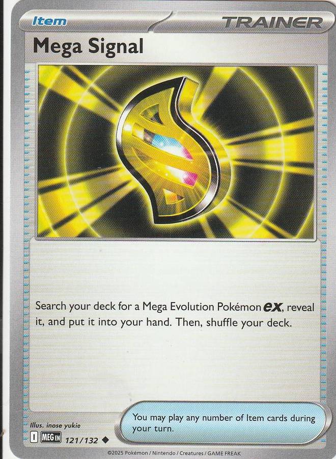 Mega Signal 121/132 Uncommon Pokemon Mega Evolution English Item Trainer