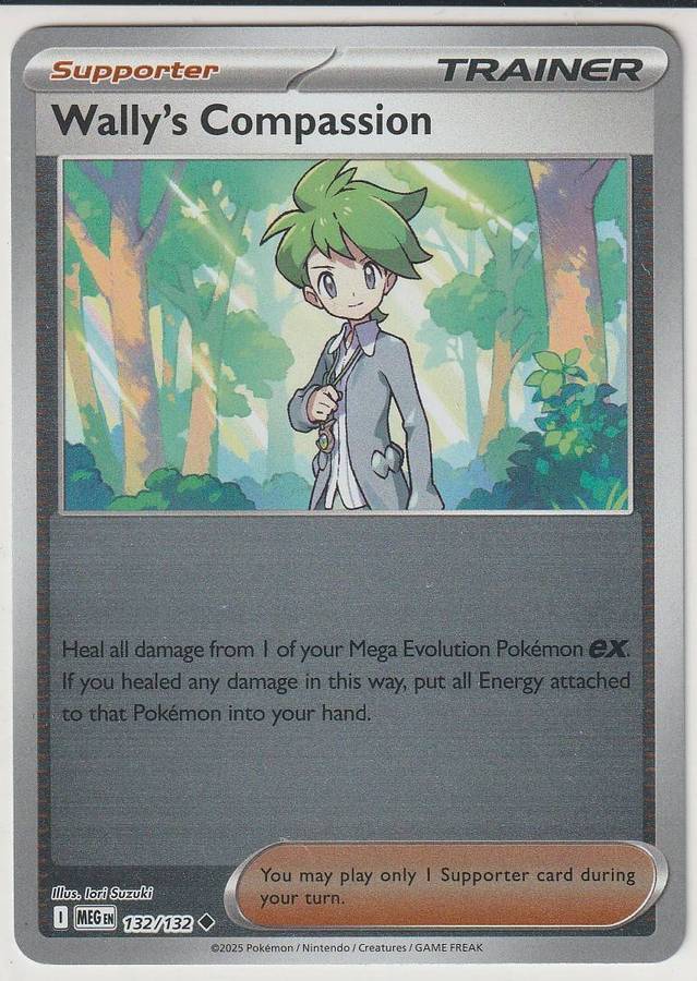 Wally's Compassion 132/132 Uncommon REVERSE HOLO Pokemon Mega Evolution English Trading Card Trainer