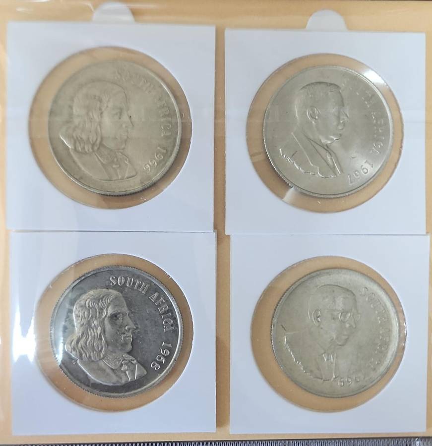 R1 Silver ~ 1966(Eng&Afr), 1967(Eng&Afr), 1968(Eng&Afr) & 1969(Eng&Afr) ~ 8 Coin Set!!