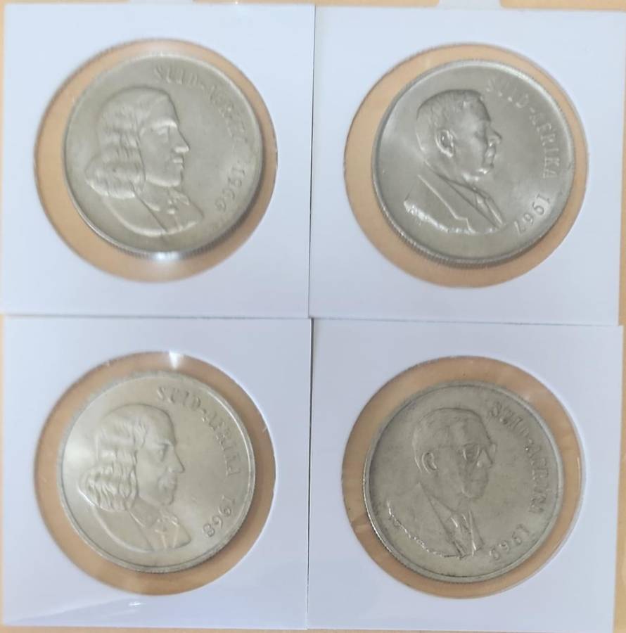 R1 Silver ~ 1966(Eng&Afr), 1967(Eng&Afr), 1968(Eng&Afr) & 1969(Eng&Afr) ~ 8 Coin Set!!