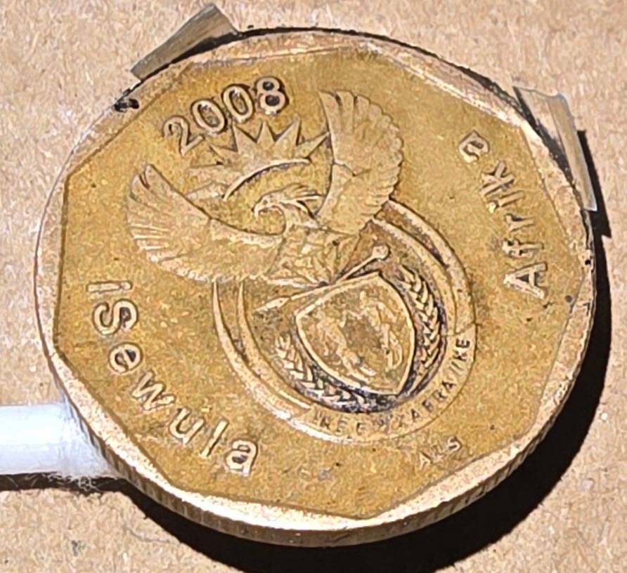2008 South Africa 20c ~ Error ~ Bronze Plating, Rim Pulling Away!