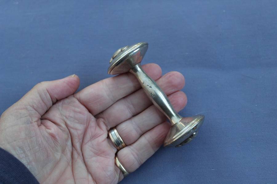 Sterling Silver Victorian baby's rattle - excellent!