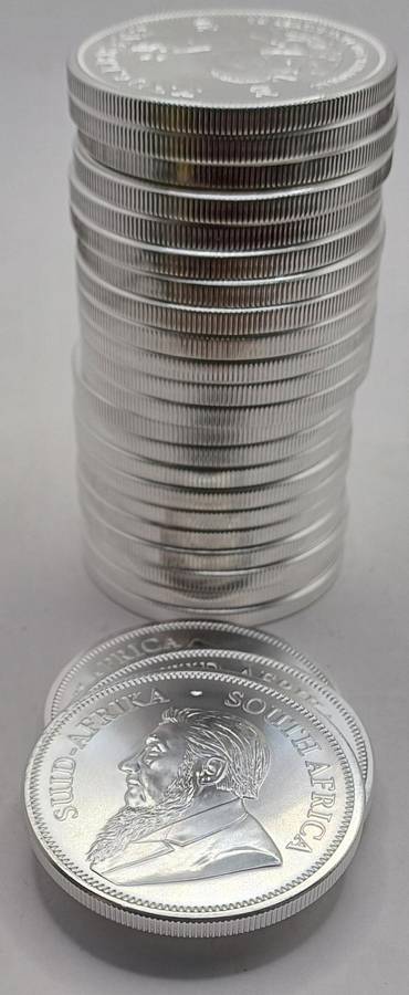 25x2021 Silver Kruger Rands 1oz .999 Silver Bid per coin