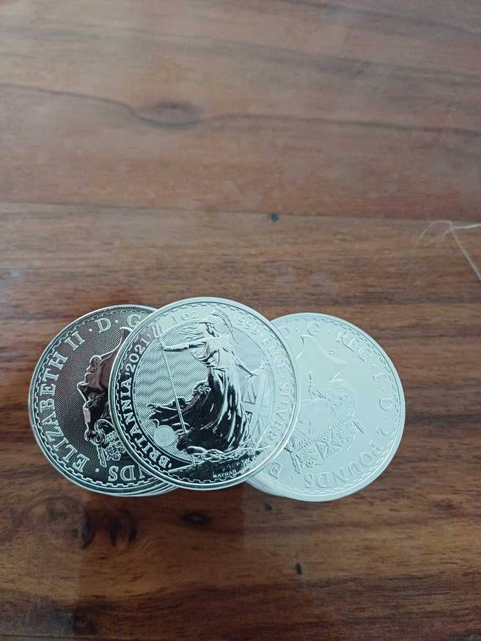 50x2021 1oz .999 silver 2012 2Pounds bid per coin