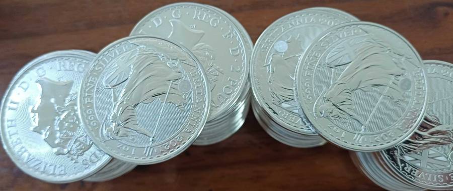 50x2021 1oz .999 silver 2012 2Pounds bid per coin