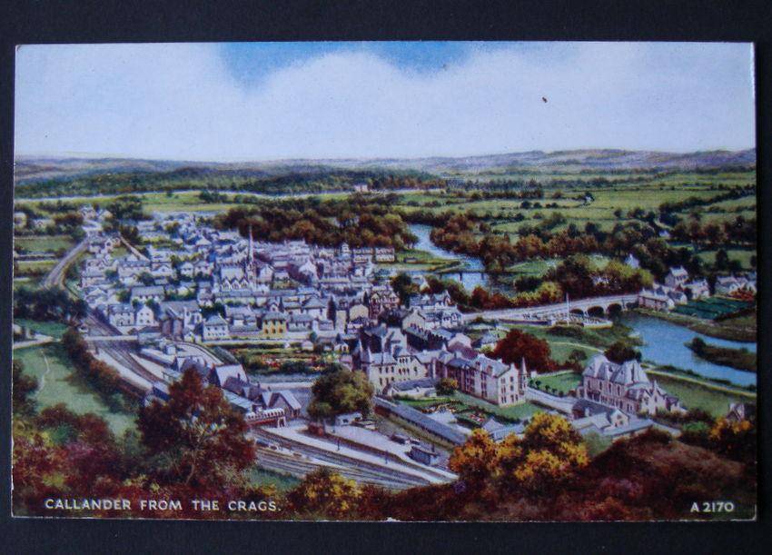 Valentine's Art Colour POSTCARD - Callander from the Crags