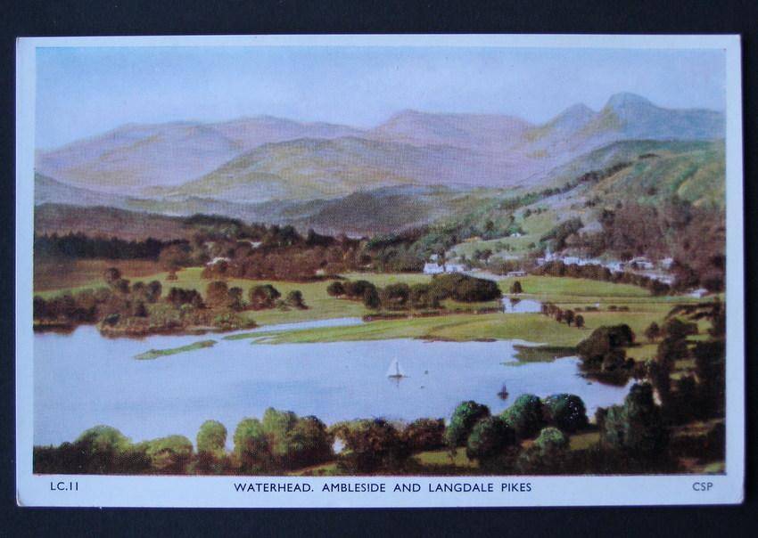 Chadwick Studio POSTCARD - Waterhead. Ambleside and Langdale Pikes