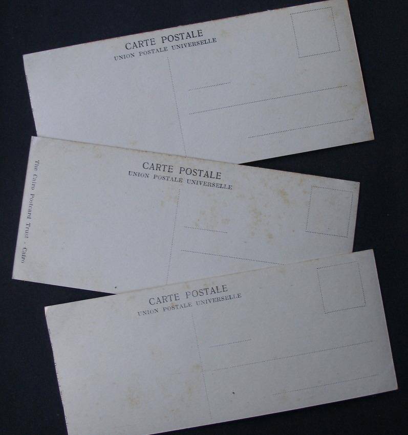 Three Narrow Vintage Photograhic POSTCARDS of Port Said