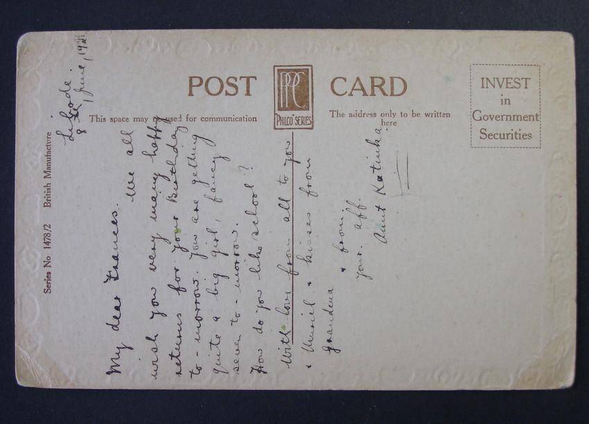 Philco Series POSTCARD - A Birthday Wish 1920