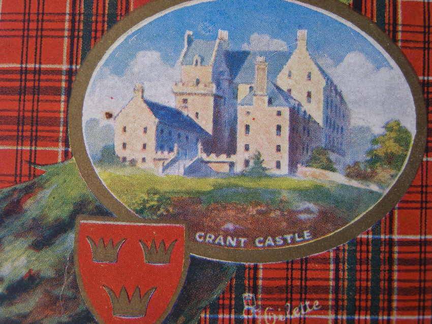 Tuck's Scottish POSTCARD - The Grant Tartan and Grant Castle