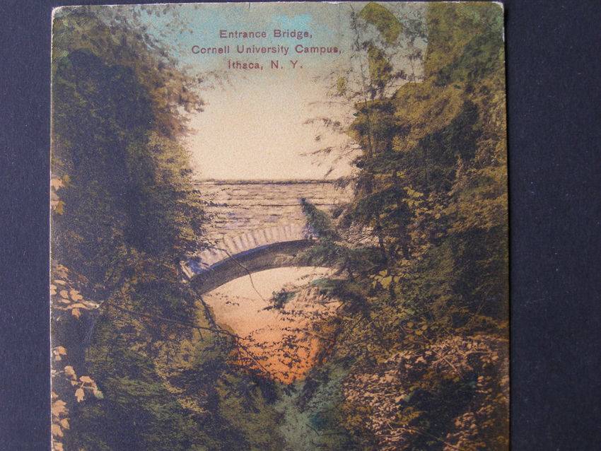 United Art Co. American POSTCARD - Entrance Bridge, Cornell University Campus, Ithaca N.Y. 1909