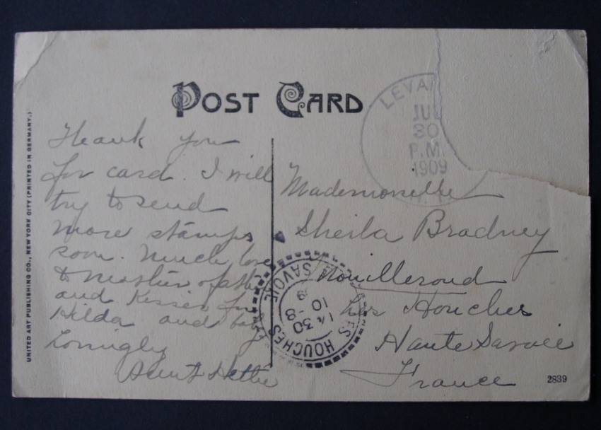 United Art Co. American POSTCARD - Entrance Bridge, Cornell University Campus, Ithaca N.Y. 1909
