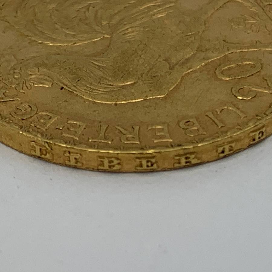 Gold French '1908' 20 Francs Coin