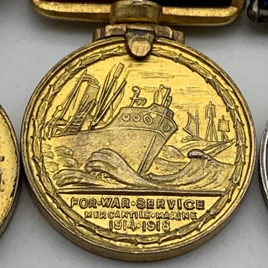 WW1 - Miniature 'Mercantile Marine' War Medal Group