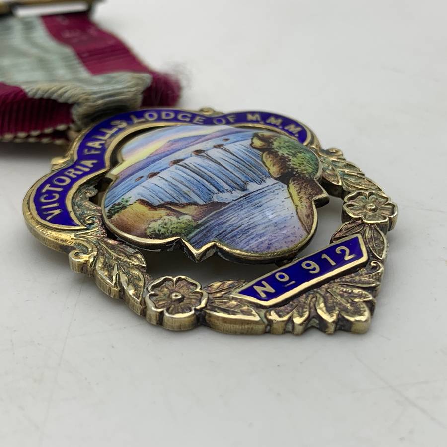 Rhodesia - Silver & Enamel 'Victoria Falls' Masonic Medal (1932)