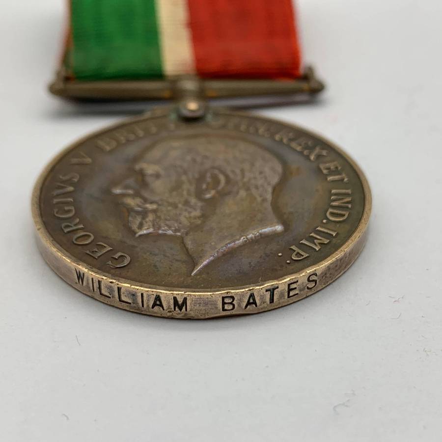 WW1  Mercantile Marine War Medal to 'WILLIAM BATES'