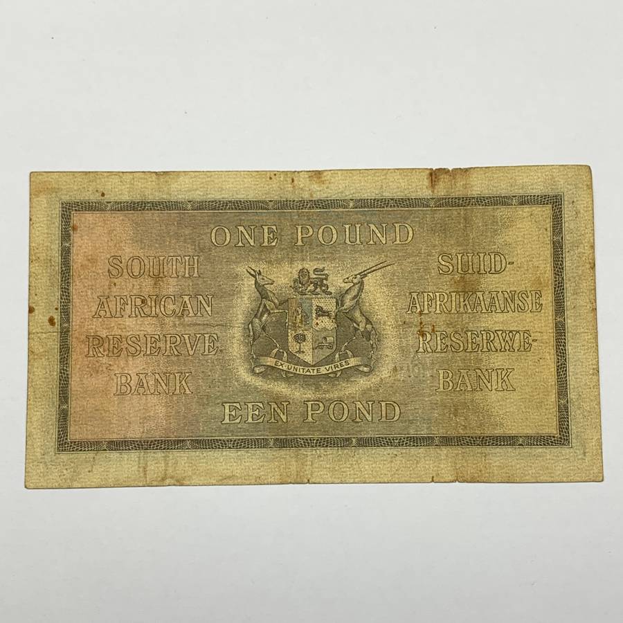 SA  'J. Postmus' 1940  One Pound A101 Bank Note (F-VG)