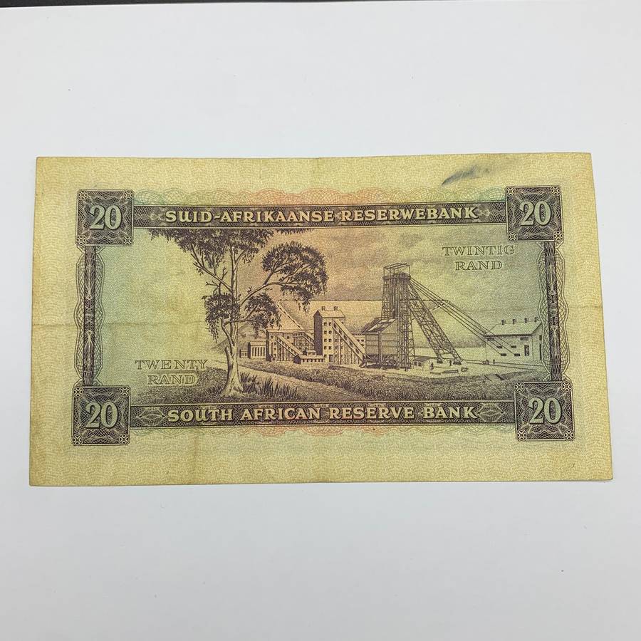 SA  'M.H. De Kock' 1961  Twenty Rand 'D1' Note (VF+)