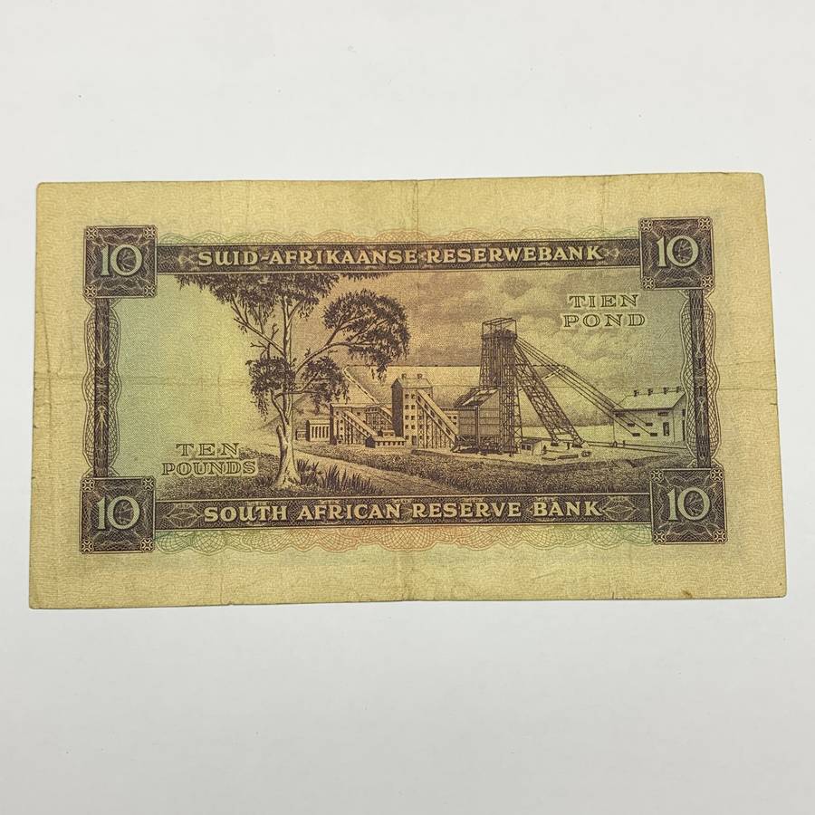 SA  'M.H. De Kock' 1955  Ten Pound 'D3' Note (VF-F)