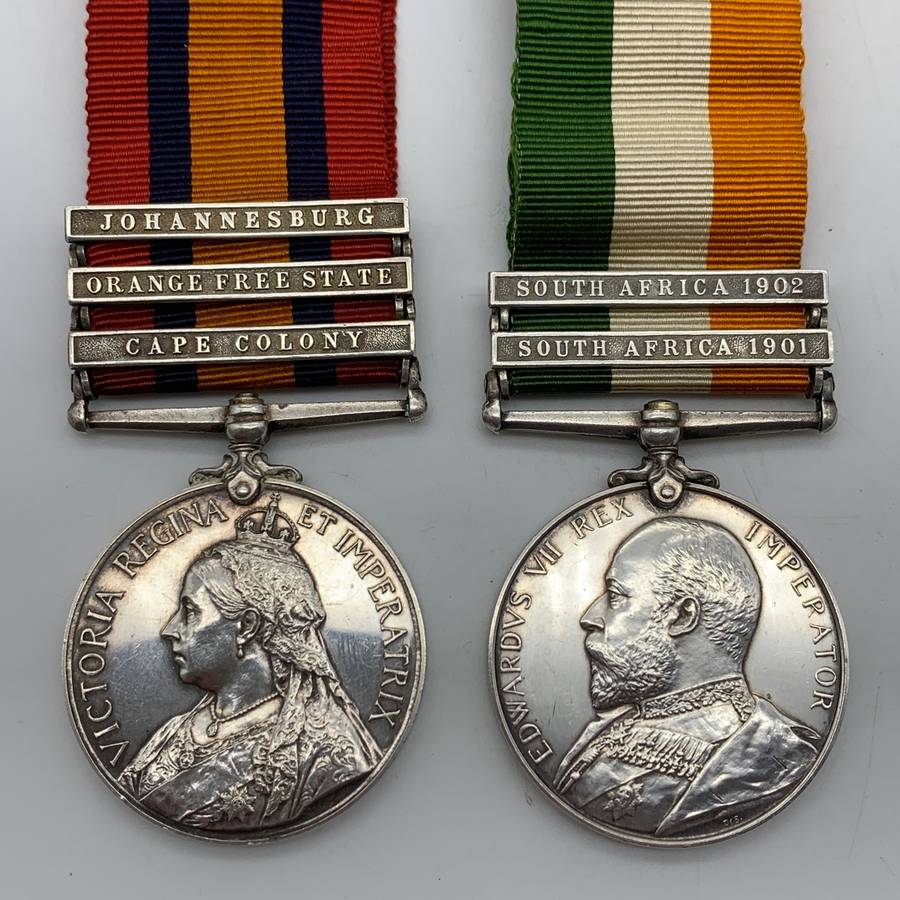 Boer War - QSA & KSA Medals to 'PTE. M. Rauff' (P.A.V.G.)