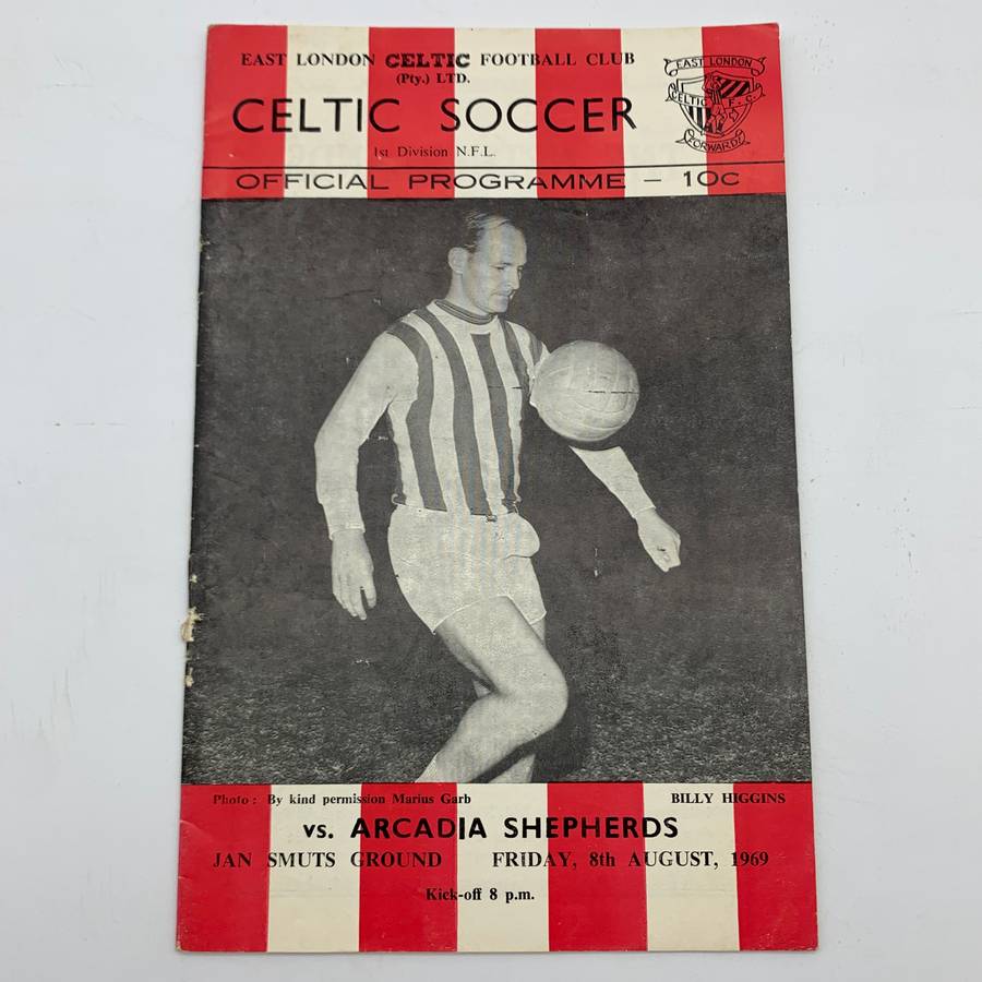 Soccer  '1969 East London Celtic vs Arcadia Shepherds' Official Programme