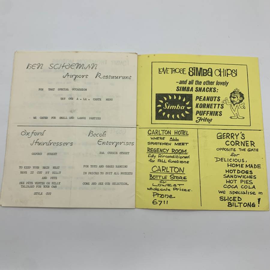 Soccer  '1968 East London Celtic vs Powerlines' Official Programme