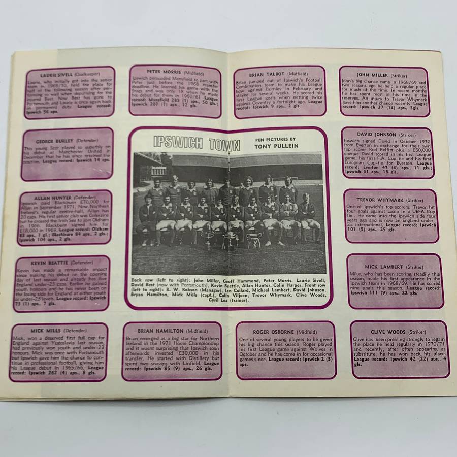 Soccer  '1973/4 Queens Park Rangers vs Ipswich Town' Official Programme