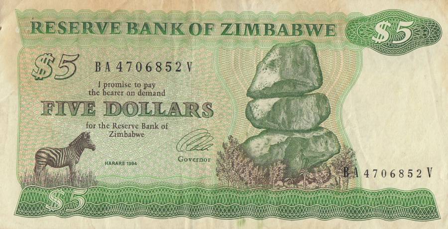 FIVE DOLLARS       ZIMBABWE        BA4706852V      SET086