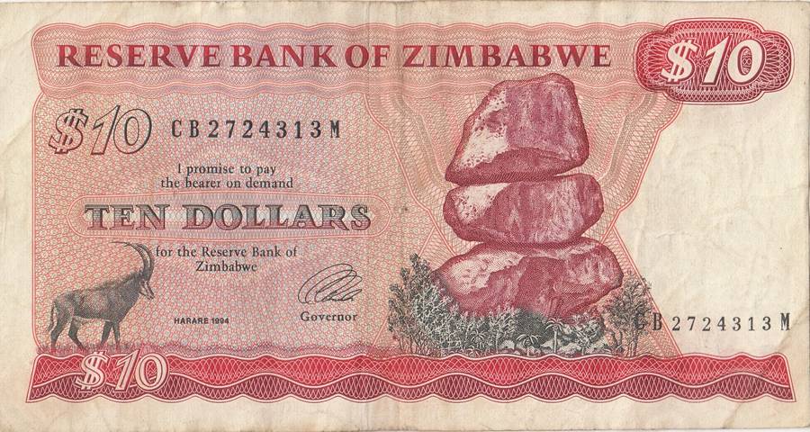 TEN DOLLARS       ZIMBABWE        CB2724313M      SET086