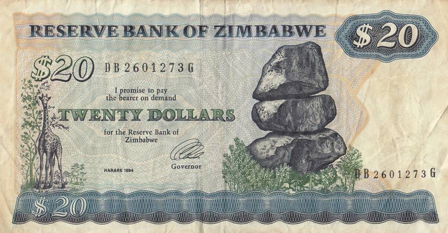 TWENTY DOLLARS       ZIMBABWE       DB2601273G     SET086