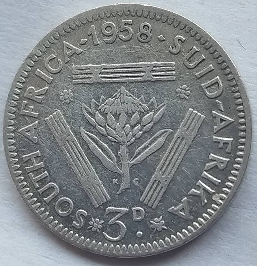 1958  Threepence Coin   (SILVER   0.500)             SUN16267